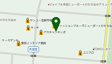 UQスポットファッションクルーズひたちなかの地図画像