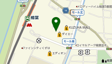 auショップくずはモールの地図画像