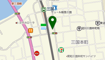 auショップ阪急三国の地図画像
