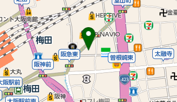 auショップ梅田阪急東通の地図画像