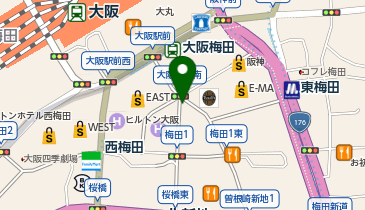 大阪市地図 UQスポットディアモール大阪」(大阪市北区-UQ-〒530-0001)の地図