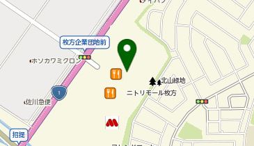 auショップニトリモール枚方の地図画像