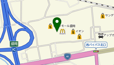 UQスポットイオンモール盛岡の地図画像
