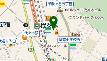 オリックスカーシェア 代々木駅東口の地図画像
