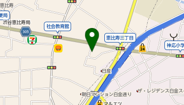 オリックスカーシェア 恵比寿3丁目Bの地図画像