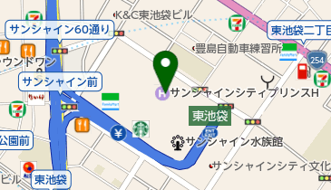 オリックスカーシェア サンシャイン60北側の地図画像