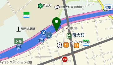 オリックスカーシェア 明大前駅前の地図画像