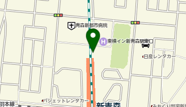オリックスカーシェア 駅レンS新青森駅北口の地図画像