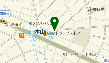 オリックスカーシェア 本山の地図画像