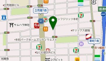 オリックスカーシェア 新町1丁目クロスレジデンスの地図画像