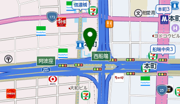 オリックスカーシェア ORIX本町ビルMB1 505わ1072の地図画像