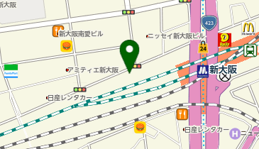 オリックスカーシェア 新大阪駅西側の地図画像