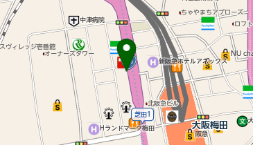 オリックスカーシェア 阪急梅田駅前の地図画像