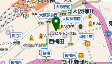 オリックスカーシェア ヒルトンプラザEAST B2階の地図画像