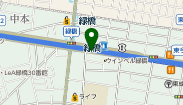 オリックスカーシェア 緑橋駅東の地図画像