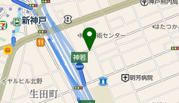 オリックスカーシェア 新神戸駅布引(駐輪厳禁)の地図画像