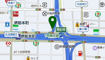 オリックスカーシェア 堺筋本町駅東の地図画像