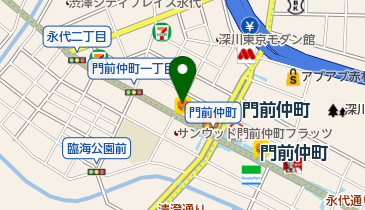 松屋 門前仲町店の地図画像