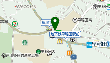 松屋 早稲田店の地図画像