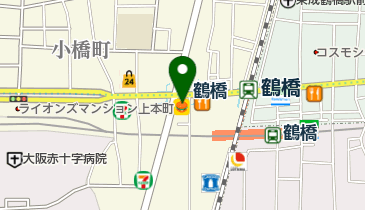 松屋 鶴橋店 ※1月26日15時より一時閉店、1月28日15時オープンの地図画像