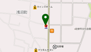 松屋 佐野店(松のや併設)の地図画像