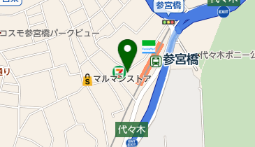 松屋 参宮橋店の地図画像