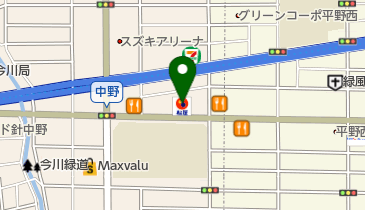 松屋 東住吉中野店の地図画像