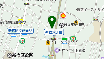 松屋 東新宿店の地図画像