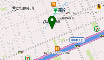 松屋 篠崎店  ※6月3日15時より一時閉店、6月19日10時オープンの地図画像