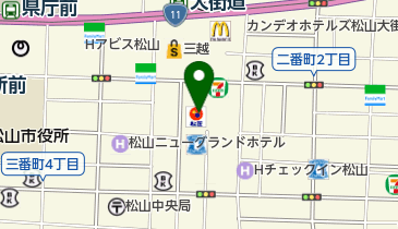 松屋 松山大街道店の地図画像