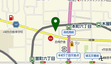 松屋 松山萱町店(松のや併設)の地図画像