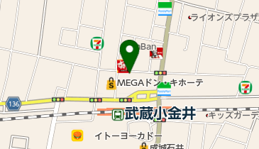 松のや 武蔵小金井店の地図画像