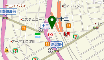 松屋 十三西口店の地図画像