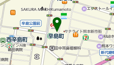 松屋 熊本新市街店 ※9月30日15時閉店予定。ご愛顧ありがとうございました。の地図画像