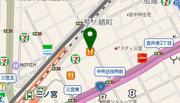 松のや 三宮東店の地図画像