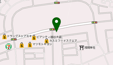 松のや 越谷大道店(松屋併設)の地図画像