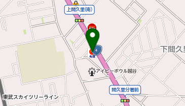 松のや 越谷下間久里店(松屋併設)の地図画像