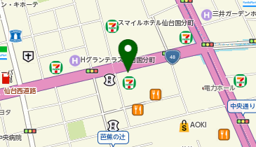 松屋 仙台一番町店(松のや併設)の地図画像