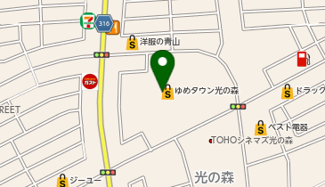 サンキューマートゆめタウン光の森店の地図画像