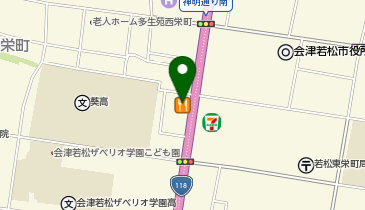 吉野家 118号線会津若松南店の地図画像