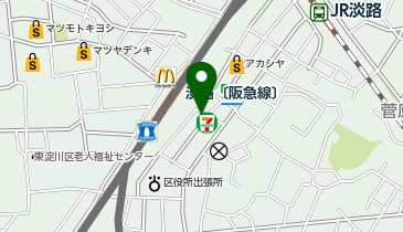 吉野家 阪急淡路駅東口店(テイクアウト・デリバリー専門店)の地図画像