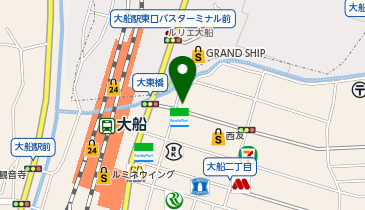 吉野家 大船駅笠間口東店の地図画像