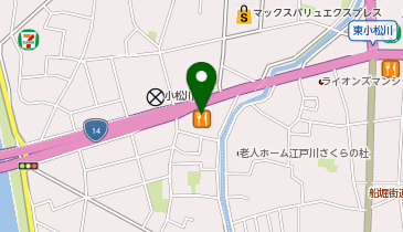 吉野家 14号線西小松川店の地図画像