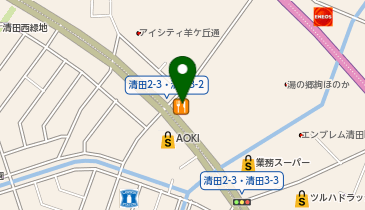 吉野家 羊ヶ丘通清田店の地図画像