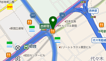 吉野家 初台店の地図画像