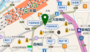 ドトールコーヒーショップ 阪神大阪梅田駅店の地図画像