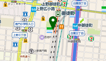 ドトールコーヒーショップ 御徒町南口店の地図画像