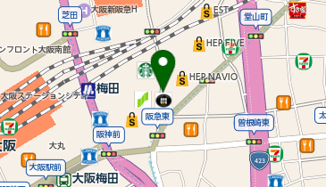 ドトールコーヒーショップ ホワイティウメダ店の地図画像