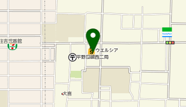 ウエルシア平野瓜破西店の地図画像