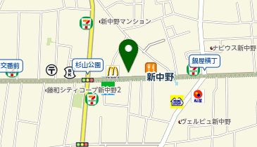 ウエルシア新中野2号店の地図画像